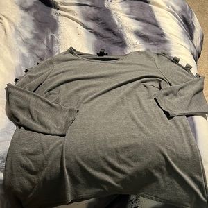 Gray 2XL Alyx brand sweater. 3/4 sleeve with peek a boo upper arm